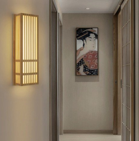 Đèn gỗ treo tường DIY phong cách Nhật