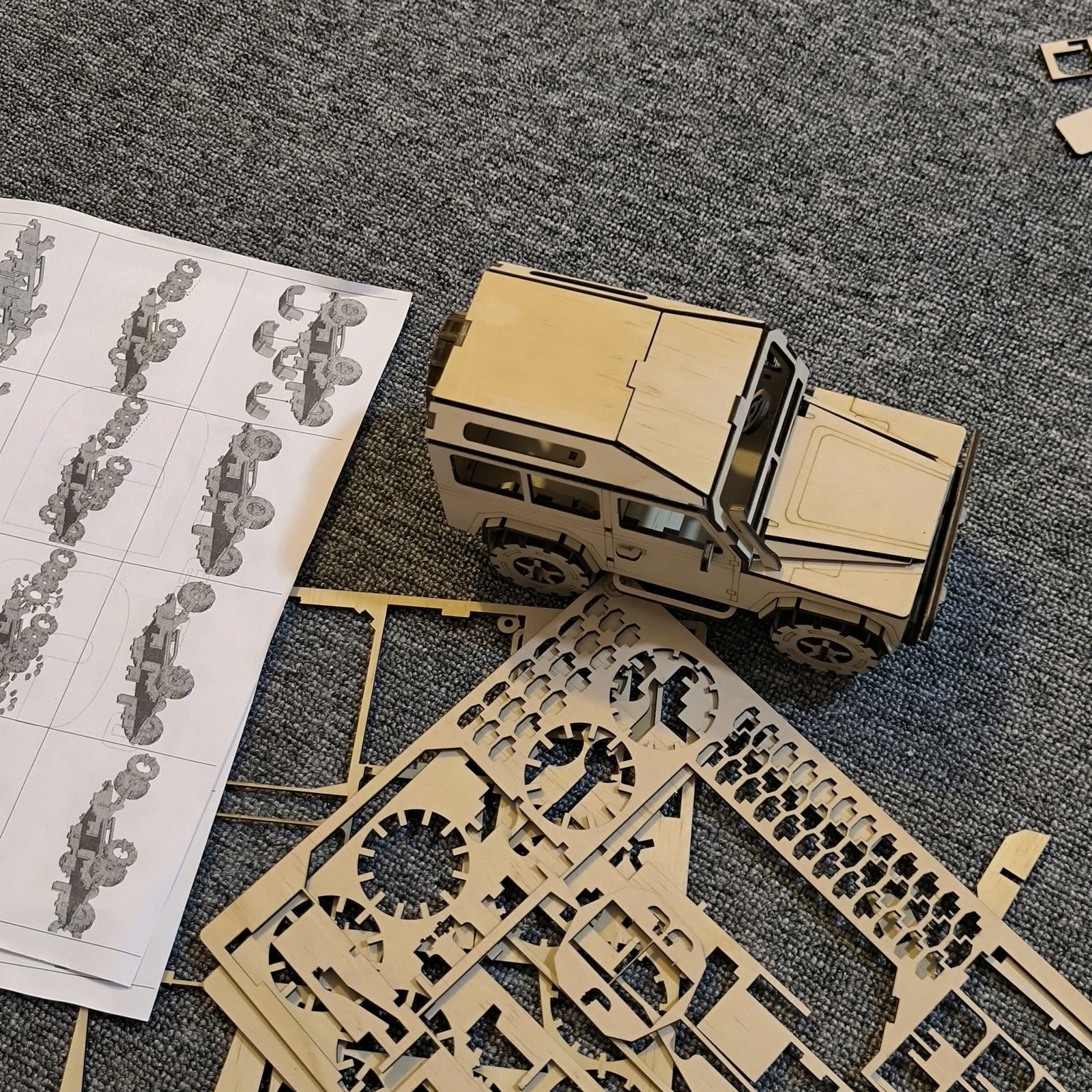 Mô Hình Ô Tô Bằng Gỗ Jeep 3D - Đồ Chơi Lắp Ghép - Ảnh 3