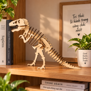 Bộ Lắp Ghép Mô Hình Khủng Long T-Rex Bằng Gỗ Plywood