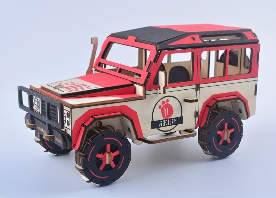 Mô hình xe ô tô bằng gỗ jeep địa hình